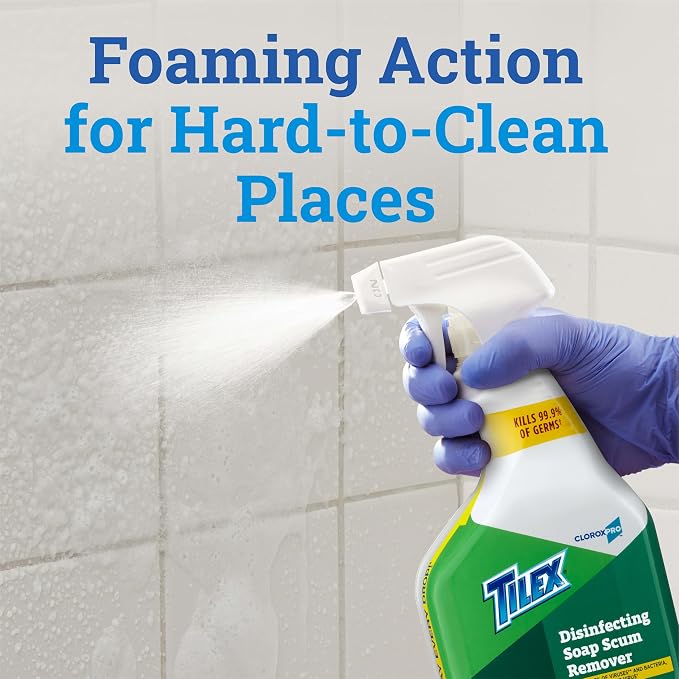 CloroxPro Tilex Disinfecting Soap Scum Remover Spray, 32 Fluid Ounces (Package May Vary)