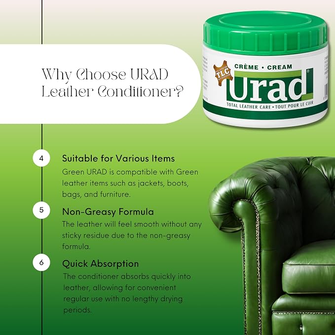 Leather Conditioner 7oz (200g) Green – Compact, Color-Revitalizing Leather Care for Green Shoes, Bags, Jackets, and Accessories