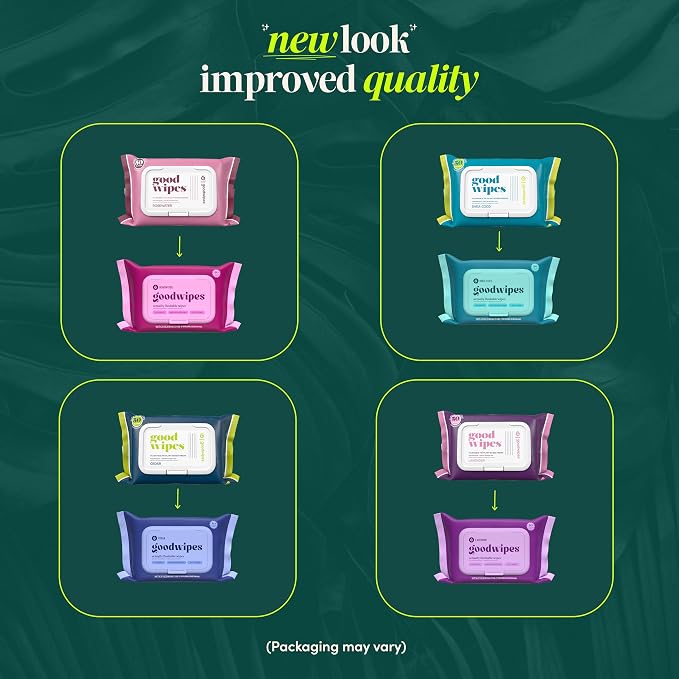 goodwipes Flushable Butt Wipes - Extra Large Adult Wet Wipes For Women & Men - Bathroom Essentials - Sewer & Septic Safe - Variety Pack, 200 Count (4 Packs)