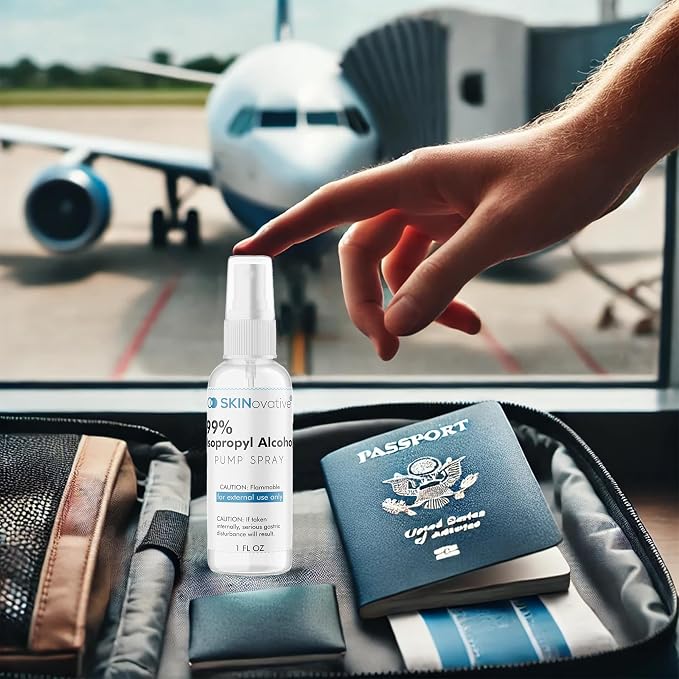 99% Isopropyl Alcohol Spray Disinfectant, Derma Roller Cleansing Spray, Microneedling Cleaning, Portable Isopropyl Alcohol 99 Percent Sterilizing Solution, Sanitizes on Contact, 1 Oz