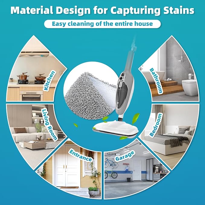 LOVECO 2 Pack Steam Mop Pads Compatible with GorFanty, Mxnsewr, Neugo, etc | Washable Microfiber Steam Mop Replacement Pads for Mxnsewr Steam Mop, GorFanty GF-6610B/GF-6610, Neugo NE033/NE033M