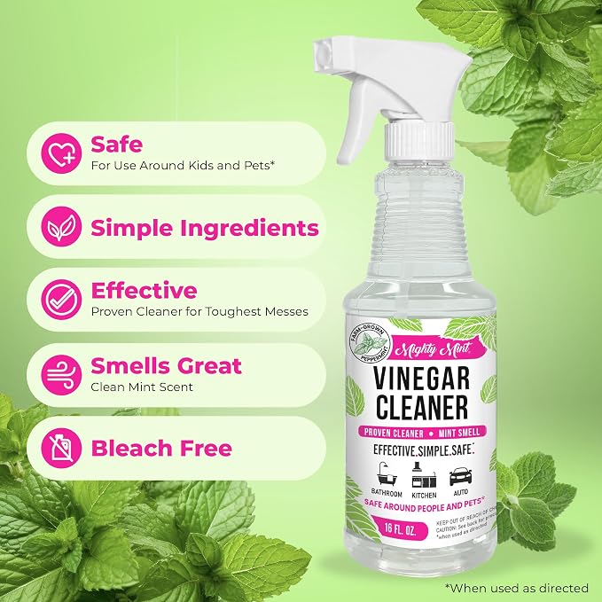 Mighty Mint Vinegar Cleaner, All-Purpose Spray, Spearmint Scent, 16oz