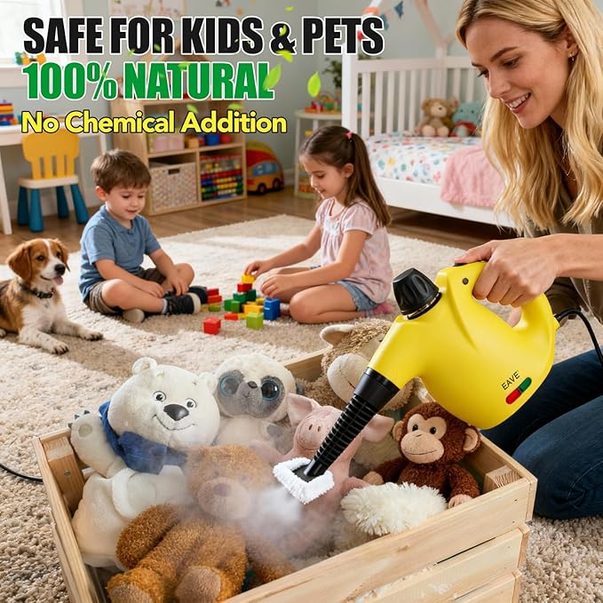Handheld Steam Cleaner, Steamer for Cleaning, Portable Upholstery Steamer for Surface Cleaning, Hand Steam Cleaner for Furniture, Car Detailing, Home, Kitchen, Bathroom, Upholstery