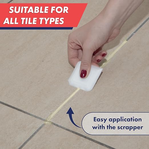 Tile Grout, Repair Kit, Restore & Renew Tile Joints Line, Fast Drying Tile Grout Paint Squeeze Tube for Bathroom Shower Kitchen Floor, Waterproof (8.8 oz, Ivory)