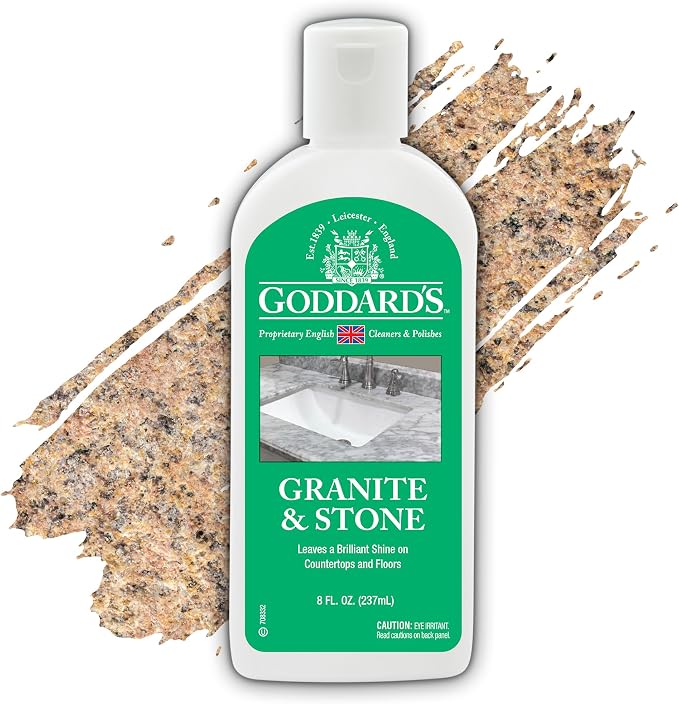 Goddard's Granite & Marble Polish - Clean and Shine Countertops, Tile, and Stone with Carnauba Wax - Water Stain Protection, 8oz