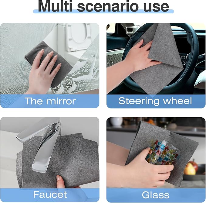10 Pcs Thickened Magic Cleaning Cloth, Microfiber Streak Free Cleaning Cloths Reuseable Magic Cleaning Wipes for Windows Glass