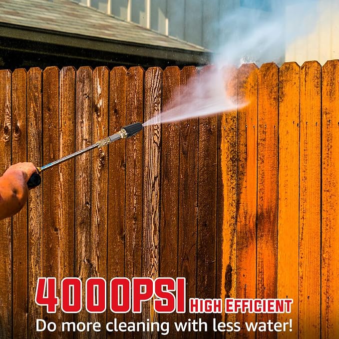 YAMATIC Turbo Nozzle Pressure Washer, 4000 PSI 4.0 GPM | 1/4" Quick Connect with Stainless Steel Filter, 360 Degree Rotating Tips, Replacement For MTM, Ryobi, Simpson, and More