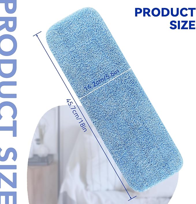 Replacement Microfiber Pad Fit for Rubbermaid Commercial 18 Inch Mop Head - 10 Pack Update Wrapping Wet & Dry Commercial Cleaning Reusable Refills Fit for Any Microfiber Flat Mop System 18"