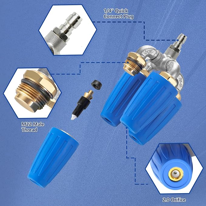 4-In-1 Turbo Nozzle Pressure Washer With 1/4 Inch Quick Connector