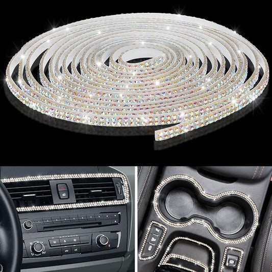 Kingdder 16.4 ft Bling Car Trim Self Adhesive Bling Car Accessories for Women Rhinestone Strip Glitter Diamond Sticker DIY Line Molding Dashboard Decal Shiny Auto Stuff for Interior Exterior Decor