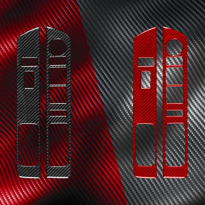 Carbon Fiber Front Door Stickers Fit for Ford Expedition 2007-2014 | for 2007 2008 2009 2010 2011 2012 2013 2014 | Trim Front Door Control | Accessories | Thick Overlay