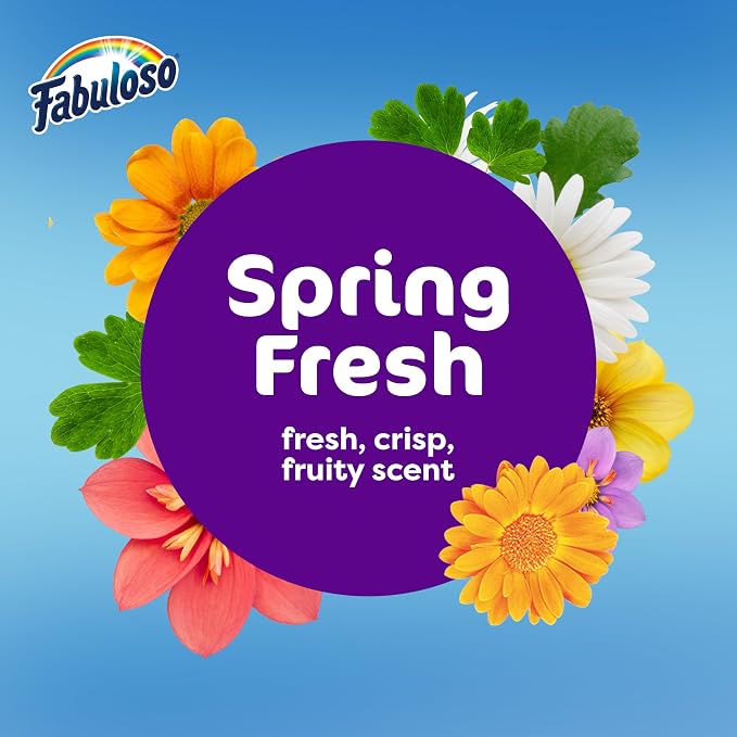 Fabuloso 2X All-Purpose Cleaner, Spring Fresh Scent, 56 fl oz | No Rinse Floor Cleaner, Long-Lasting Freshness, All-Purpose Cleaner, Concentrated Formula, Everyday Cleaning, Multi-Surface