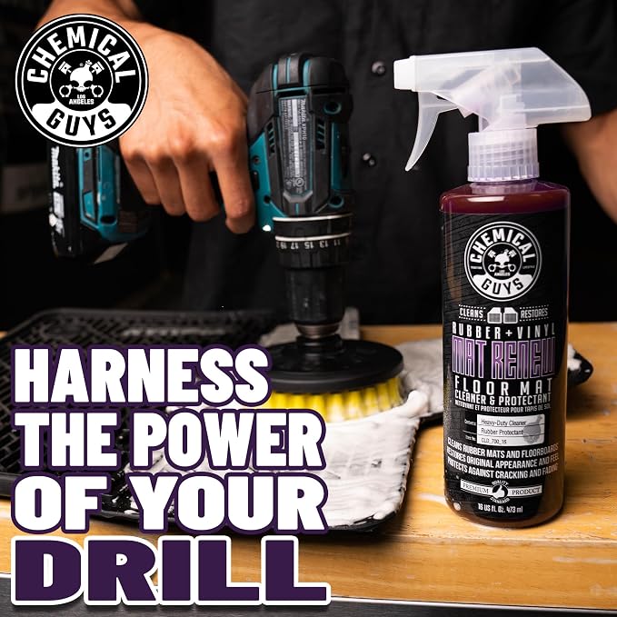 Chemical Guys, Mat Renew Rubber & Vinyl Mat Cleaner & Protectant, 32 oz | For cars, trucks, SUVs, and RVs, dry-touch cleaner protectant for rubber and vinyl mats, dissolves and releases dirt and oil