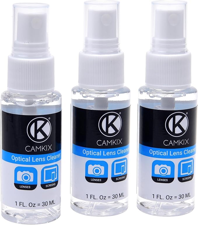 Lens and Screen Cleaning Kit - 3X Cleaning Spray, 3X Microfiber Cloth - Perfect to Clean The Lens of Your DSLR Camera (3 Bottles)