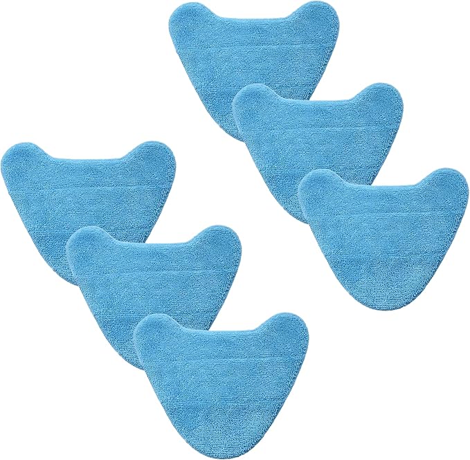 6 Pack Reusable Replacement Refills Steam Mop Pads Compatible with Hoover WH01100 WH20200, Microfiber Washable Cleaning Pads Fits for Vax S2 S2C S3 S3S, 12.6×8.7Inch