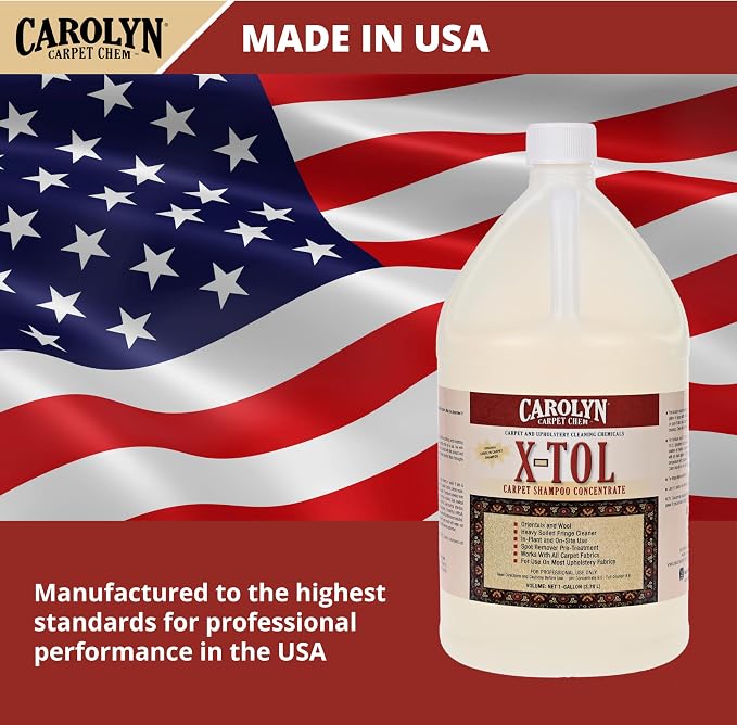Carolyn X-TOL Carpet Shampoo Concentrate – 1 Gallon | Professional Carpet, Rug & Upholstery Cleaner | Deep Cleaning Formula for Wool, Oriental Rugs & Fabric Furniture | Made in USA