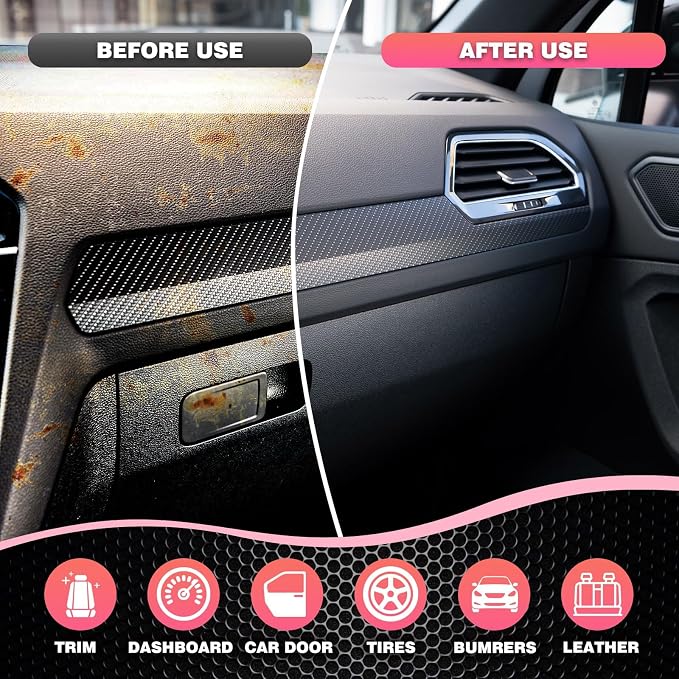 DONKEYPRO Car Interior Cleaner, Polishing Cleaner Detailer Spray for Vehicle Detailing, 450ml Aerosol 15 fl oz with Iron Can (3-Pack)