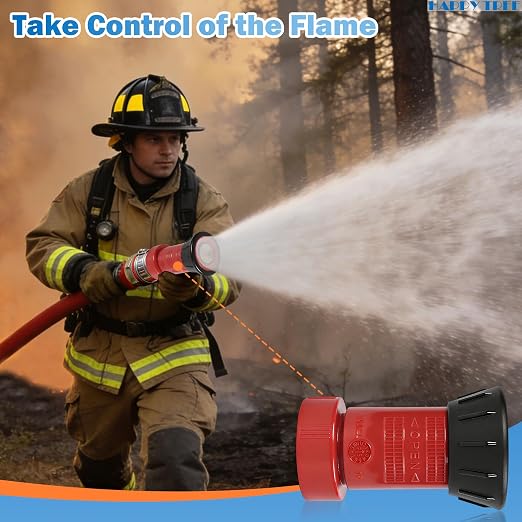Happy Tree 1-1/2" NPSH Fire Hose Nozzle Polycarbonate Spray Jet Fog Industrial Fireman 1.5" Nozzle 75 gpm Fire Equipment FHSN02