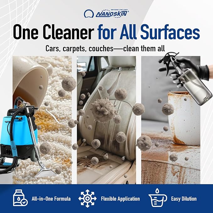 Nanoskin EXTRACTOR SHAMPOO Low Foaming Carpet Cleaner 55 Gallons - Machine Use Upholstery Cleaner, Stain Remover & Odor Eliminator on Rug Car Upholstery Carpets | For Automotive, Home, Office & More