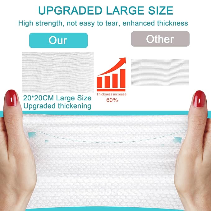Disposable Face Towel,Cotton Facial Dry Wipe for Sensitive Skin, Facial Tissues for Skin Care, Facial Cleansing, Makeup Wipes, Makeup Remover Towels, Upgraded and Thickened