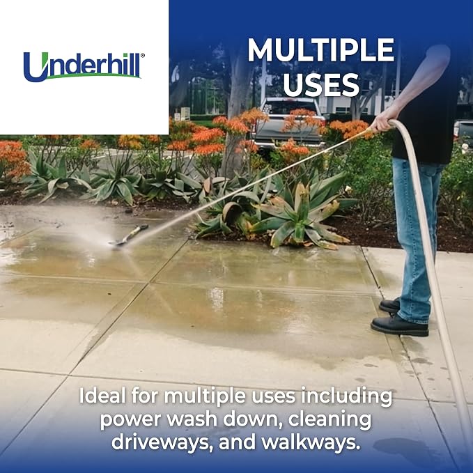 Underhill PowerBlast Super Sweeper 6-Inch Garden Water Hose Nozzle, Sprayer, Jet, 7 GPM 80 PSI, 3/4-Inch Thread Inlet, Heavy-Duty Adjustable, SN6-75