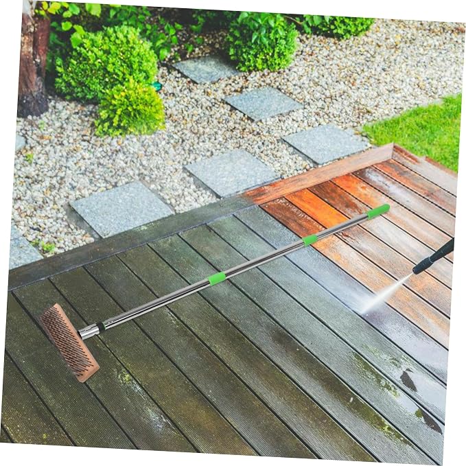 YARNOW Stiff Bristle Scrubber for Outdoor Cleaning for Patios Driveways and Tough Stains Concrete and Pool Surfaces