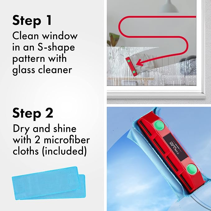 Tyroler Magnetic Window Cleaner Tool Fits Windows 0.8"-1.1" | The Glider D3 | | Double Sided Outside Window Cleaner Tool Fits Windows 0.8"-1.1" Thick | Magnet Window Cleaner Tool, Magnetic Glass Cleaners