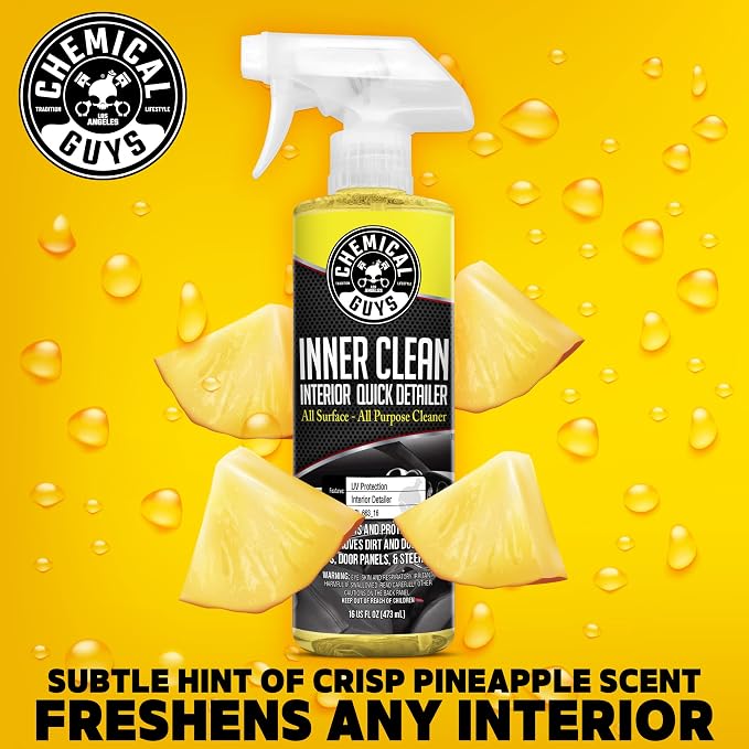 Chemical Guys SPI_663 InnerClean Interior Quick Detailer and Protectant, 1 Gal | Spray-and-wipe detailer cleans and refreshes dashboards, door panels, seats and trim, leaving a non-greasy finish