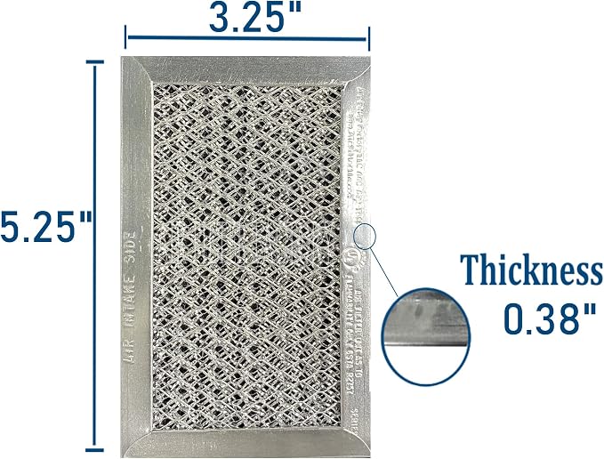 Air Filter Factory Replacement For W10892387, W10845250, 4455038, AP6036051, PS11769323 Whirlpool 3.25 x 5.25 x 0.38 Inches Charcoal Carbon Microwave Oven Filter 2-Pack