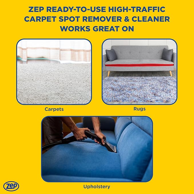 Zep High Traffic Carpet Cleaner - 1 Gallon - Penetrating Formula Removes Deep Stains. Make High-Traffic Areas Look New Again