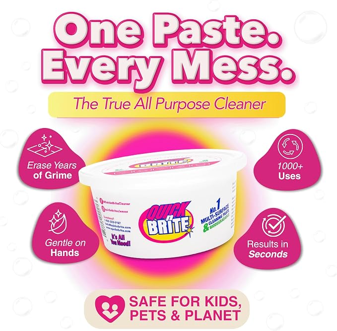 Quick 'n Brite All Purpose Cleaning Paste, True All Purpose Cleaner, Concentrated, 12 oz
