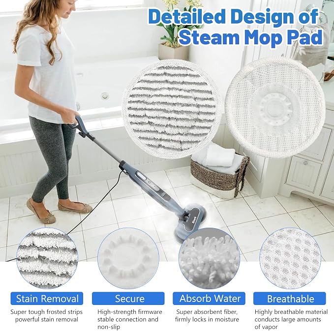 Steam Mop Replacement Pads for Shark S7001 S8201 S8001 S7201 S7000AMZ S7000 S7001TGT S7005 S7020 Series Steam Mop Pads,Steam & Scrub All-in-One Scrubbing Mop Pads,Compare Part #:XKITP7000-4 Pack