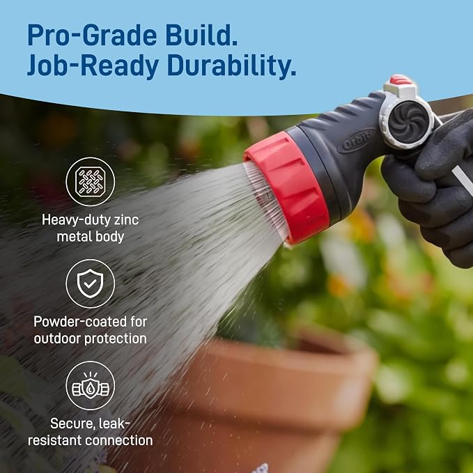 Orbit Pro Series 8-Pattern Thumb Control Hose Nozzle - 26812