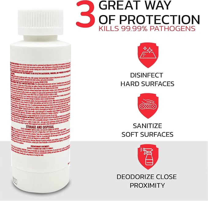 Lucasol One Step Disinfectant, All Purpose Cleaner Disinfectant For Hospitals, Barber Supplies, Household Essentials, School, Salons, Household Cleaning And More - 4 Fl Oz