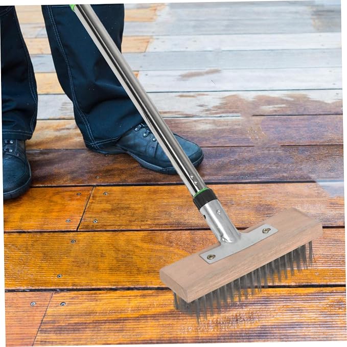 SUPVOX Heavy Duty Outdoor Scrub Brush with Hard Bristles for Tough Stains Concrete Patios and Decks Reliable Garden Cleaning Tool