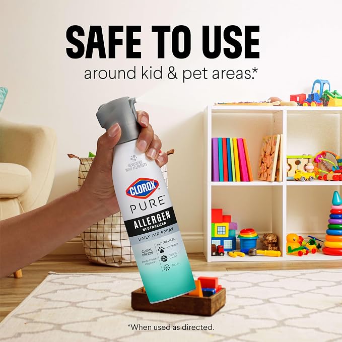 Clorox PURE Allergen Neutralizer Daily Air Spray, Clean Breeze, 8 Ounces