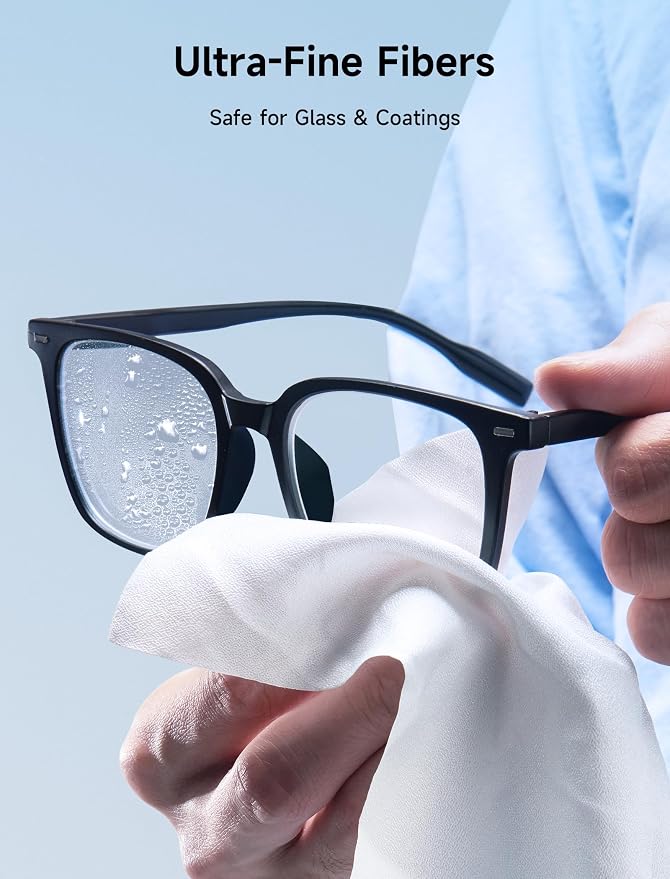 JSAUX 50 Pack Microfiber Cleaning Cloth (6x6 in) for Eyeglasses Lens Screen | Eye Glass Disposable microfiber clean cloth safe for Switch 2/camera/iPad/iPhone/phone/Steam Deck/TV screen/lens/glasses