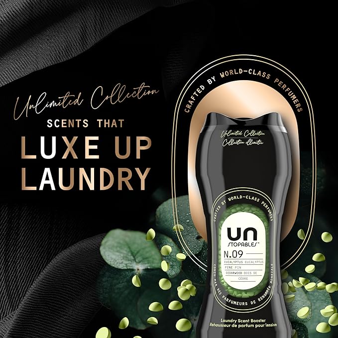 Downy Unstopables Unlimited Collection In-Wash Laundry Scent Booster Beads, No. 09, Fine Fragrance, Long-Lasting Fresh Scent Beads, 10.7 oz