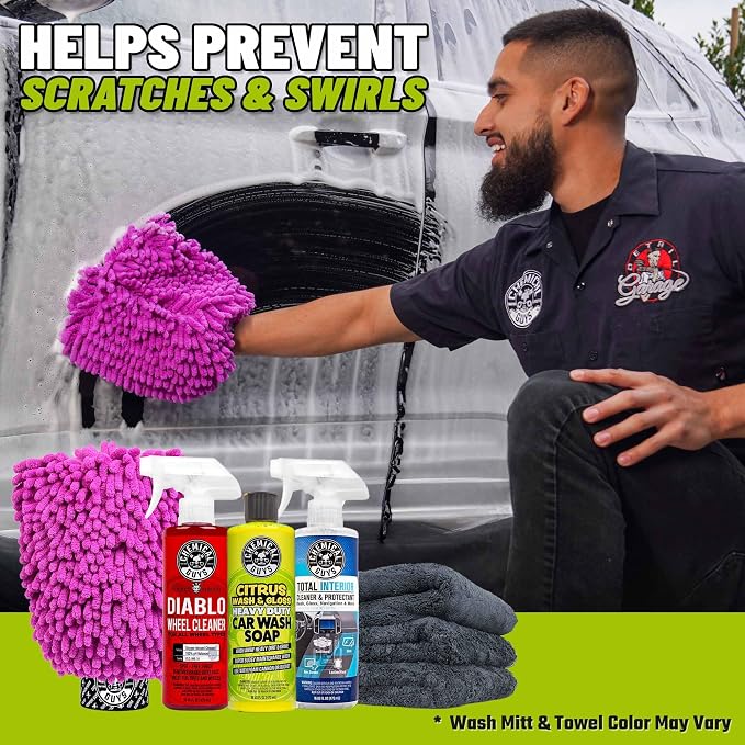 Chemical Guys, 7-Piece Car Cleaning Kit, Wash, Wheel & Interior Cleaners | Everything a first-time detailer needs for a full inside-and-out clean without buying pieces one at a time