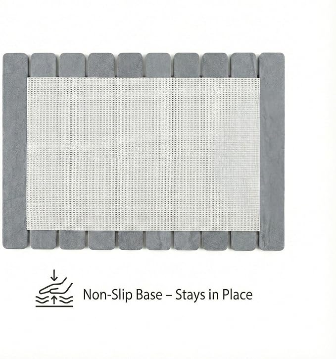 Stone Dish Drying Mat for Kitchen Counter – Large 24"×16" Instant-Dry Diatomaceous Earth Drying Mat, Foldable Quick-Dry Dish Drying Pad, Easy-Clean Kitchen Mat