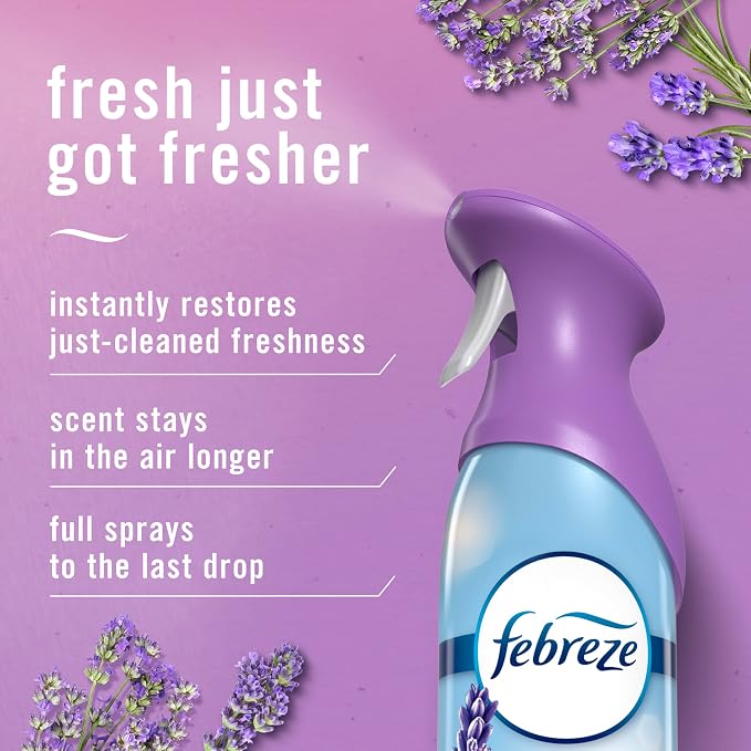Febreze Air Mist, Air Freshener Spray, Odor Fighting Room Spray, Deodorizer for Home Bathroom Kitchen Office Apartment Dorm Room Classroom, Twilight Lavender Scent, 8.1oz (Pack of 2)