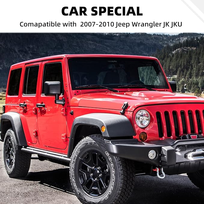 14PCS Full Set Interior Trim Kit for 2007-2010 Jeep Wrangler JK JKU, Air Outlets A Pillar Speaker Glove Box Handle Dashboard Cover Trim(Red)