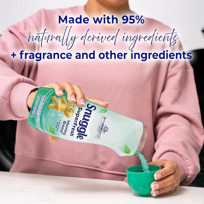 Snuggle SuperFresh In Wash Scent Booster, Morning Breeze, 21oz, 4-Pack | Fragrance enhancer for clothes, bedding and activewear, Bead form, Works in all machines, water temperatures and quick wash.