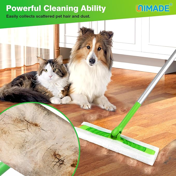 UNIMADE Dry Sweeping Cloths, 180 Count Mop Refills | Compatible with Swiffer Sweeper - Disposable Duster Refill Mops for Cleaning Hardwood Floor Dust