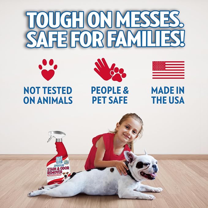 OUT! PetCare Pet Stain & Odor Remover, Carpet Cleaner, 32oz (2 Pack) | Dog Stain & Odor Remover, Pet Odor Eliminator, Floor Cleaner, Dogs & Cats, Carpet Cleaner, Cat Stain Remover, Made in USA