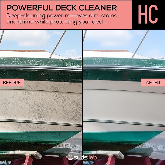 Suds Lab Marine HC Fast-Acting Hull Cleaner, Rust & Scum Waterline Remover, Pre-Polishing Boat Cleaner, 32 oz.