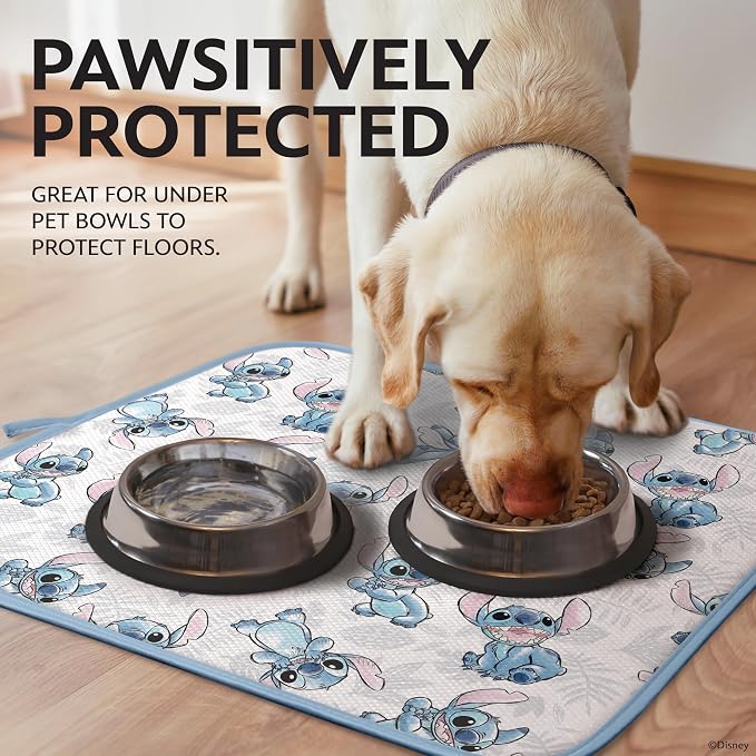 Disney Dish Drying Mats for Kitchen Counter (2 Pack) – 16" x 18" Absorbent Kitchen Drying Mats for Dishes – Fast-Drying, Machine Washable Dish Mats – Mickey & Minnie, Winnie the Pooh, & Stitch