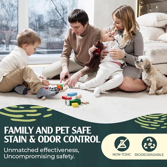 Sprinkle & Sweep: Enzyme Carpet Shampoo - 32oz, Deep Cleaning Pet Stain & Odor Remover, Dog & Cat Mess-Urine-Accident Solution, All Machine Compatible