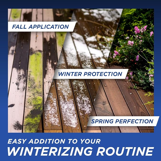 30 SECONDS Outdoor Cleaner & Winterizer - Spray in Fall, Works all Winter Long to Prevent Mold, Moss, Algae Stains from forming - No scrubbing required, 64 Fl Oz Hose End Spray