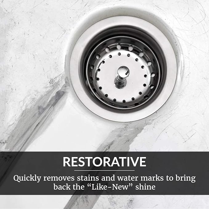 HOPE'S Perfect Sink 8.5 oz Sink Cleaner and Polish, Restorative, Water-Repellant Formula, Stain Remover, Good for Stainless Steel, Cast Iron, Porcelain, Corian, Composite, 12 Pack